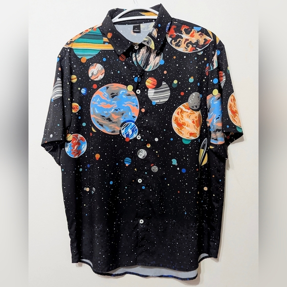 Source Unknown Other - Source Unknown Black Planetary Print Men's Shirt